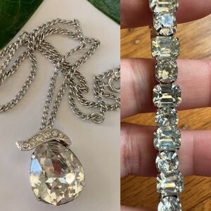 ❌SOLD❌ Vintage bridal necklace and bracelet set